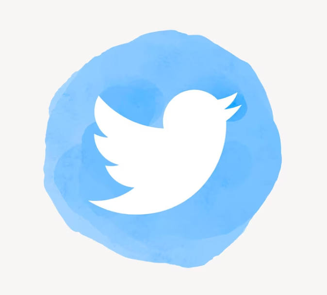 twitter logo on white and blue background