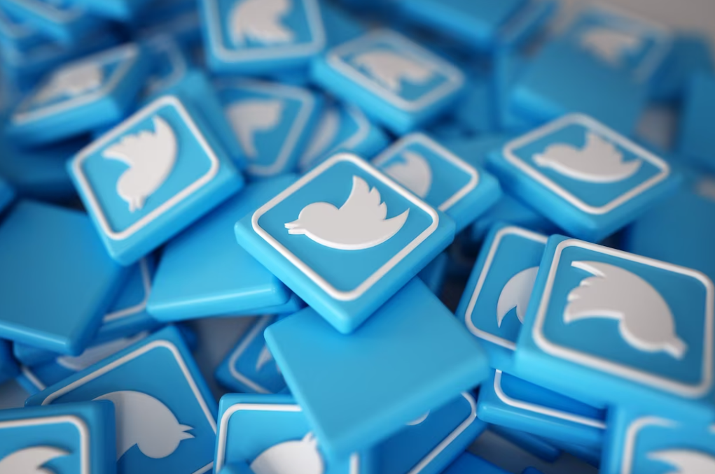 a blue 3d icons of the Twitter logo