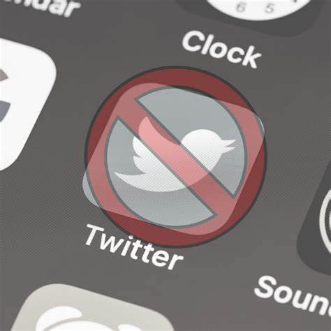 Twitter icon with forbidden sign