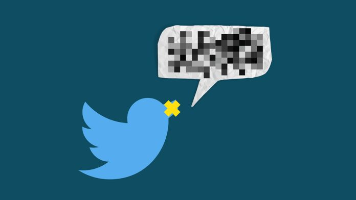 Twitter icon with blurred message
